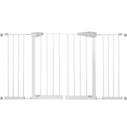   Biztonsági rács, állítható méretű babarács, fehér lépcsővédő, 76-141 cm