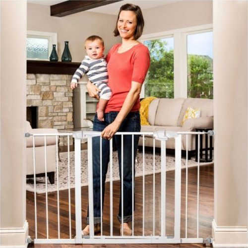 76-120 cm-es biztonsági gyerek rács, állítható méretű, fehér