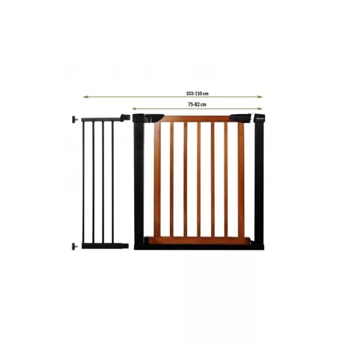 Biztonsági gyermek rács, állítható, fa/fém, 75-110 cm