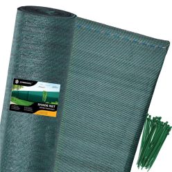   Árnyékoló háló, 95%-os, 1,5m x 25m, zöld, 100 db. kábelkötegelő