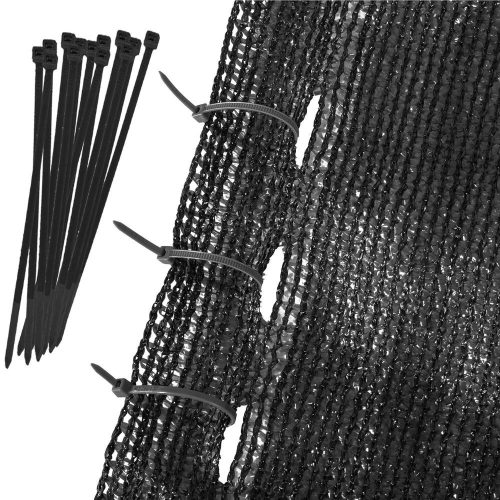 Árnyékoló háló, 90%-os, 1,5m x 10m, fekete, 50 db. kábelkötegelő