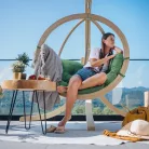 Függőfotel állvánnyal, SwingPod prémium függőkosár, zöld párnával