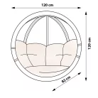 Prémium függőfotel, SwingPod, krémszínű párnával, 120x120cm