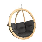 Prémium függőfotel, SwingPod, grafit színű párnával, 120x120cm