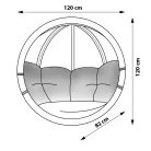 Prémium függőfotel, SwingPod, grafit színű párnával, 120x120cm