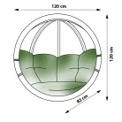 Prémium függőfotel, SwingPod, zöld színű párnával, 120x120cm