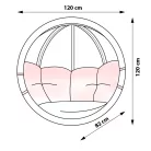 Prémium függőkosár, SwingPod, piros párnával, 120x120cm