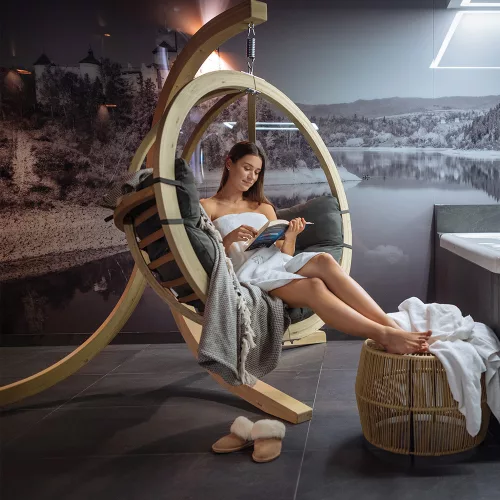 SwingPod prémium függőfotel, függőkosár állvány, natúr