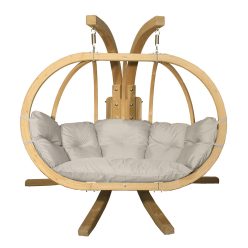   Függőfotel állvánnyal, SwingPod XL függőkosár , krémszínű párnával