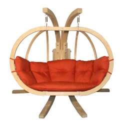   Függőfotel állvánnyal, SwingPod XL prémium függőkosár, piros színű párnával