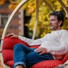 SwingPod XL kétszemélyes függőfotel, piros párnával