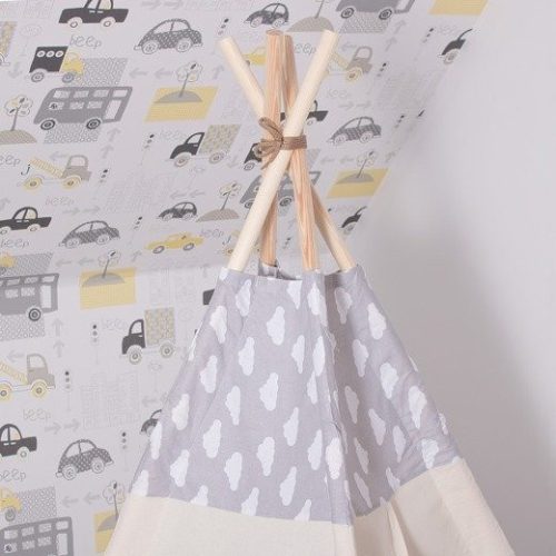 Indián sátor, Teepee - szürke felhőmintás