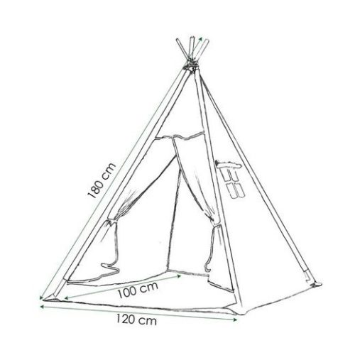 Indián sátor, Teepee - szürke felhőmintás