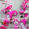 Tricikli vezetőrúddal - rózsaszín