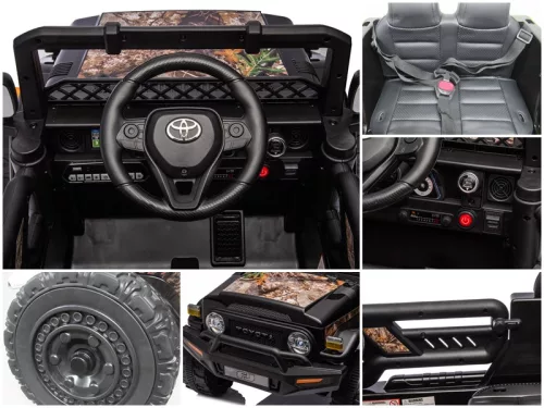 Terep szinű Toyota FJ Cruiser licencelt elektromos kisautó