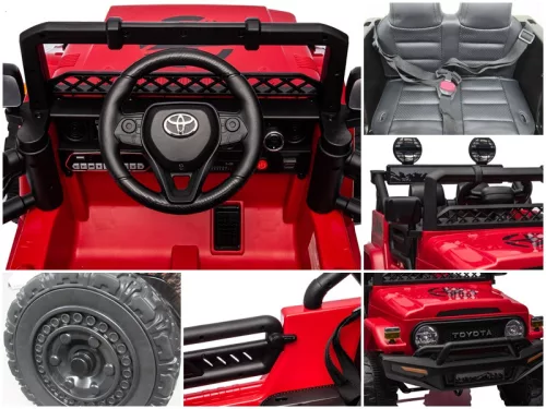 Piros Toyota FJ Cruiser licencelt elektromos kisautó