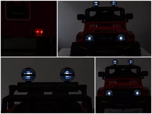 Piros Toyota FJ Cruiser licencelt elektromos kisautó
